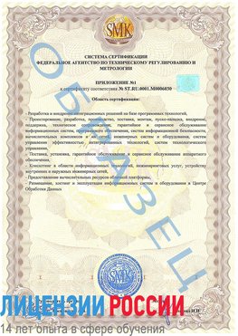Образец сертификата соответствия (приложение) Руза Сертификат ISO 27001